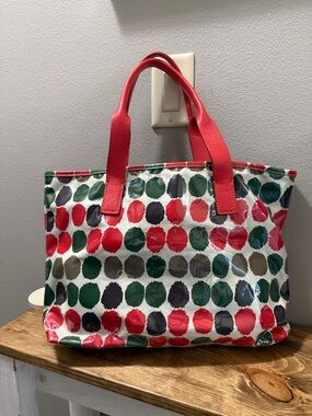 J. Crew Multicolor Polka Dot Tote Vintage Inspired; NWT